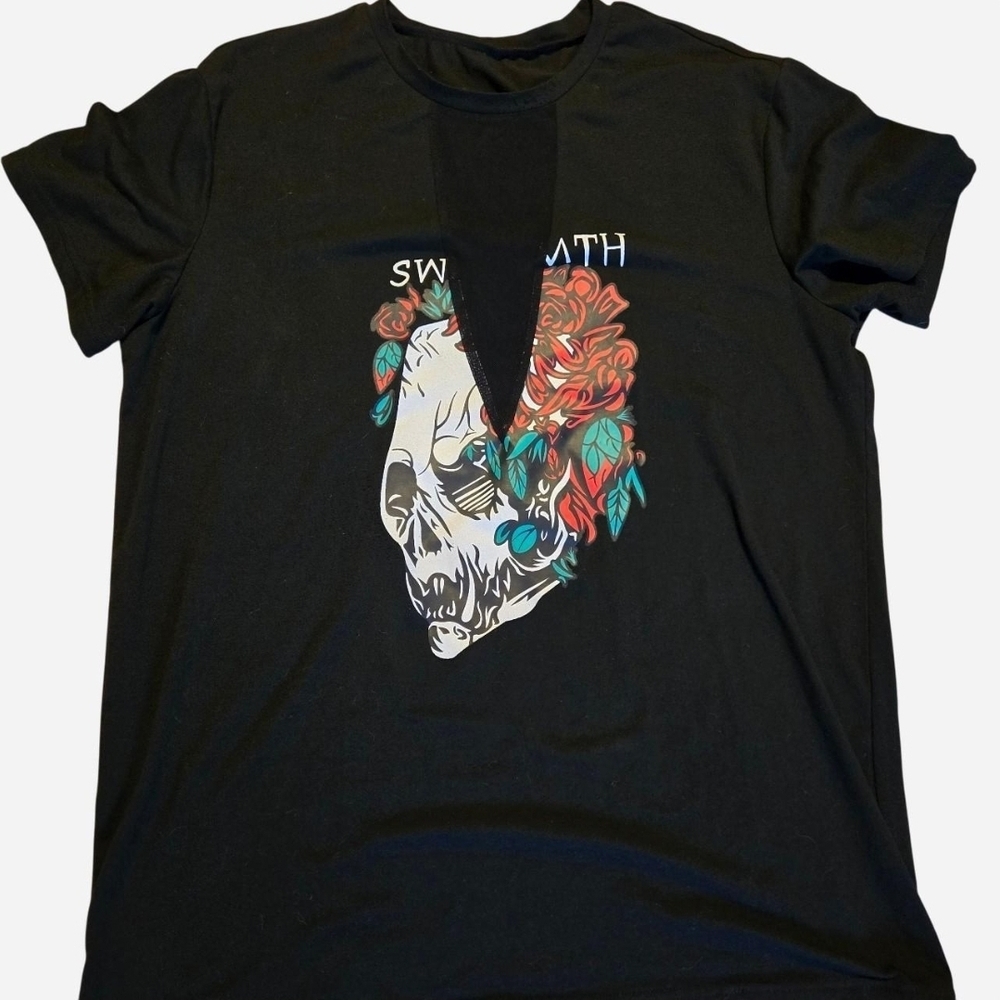 SHEIN Black Skull Graphic Tee